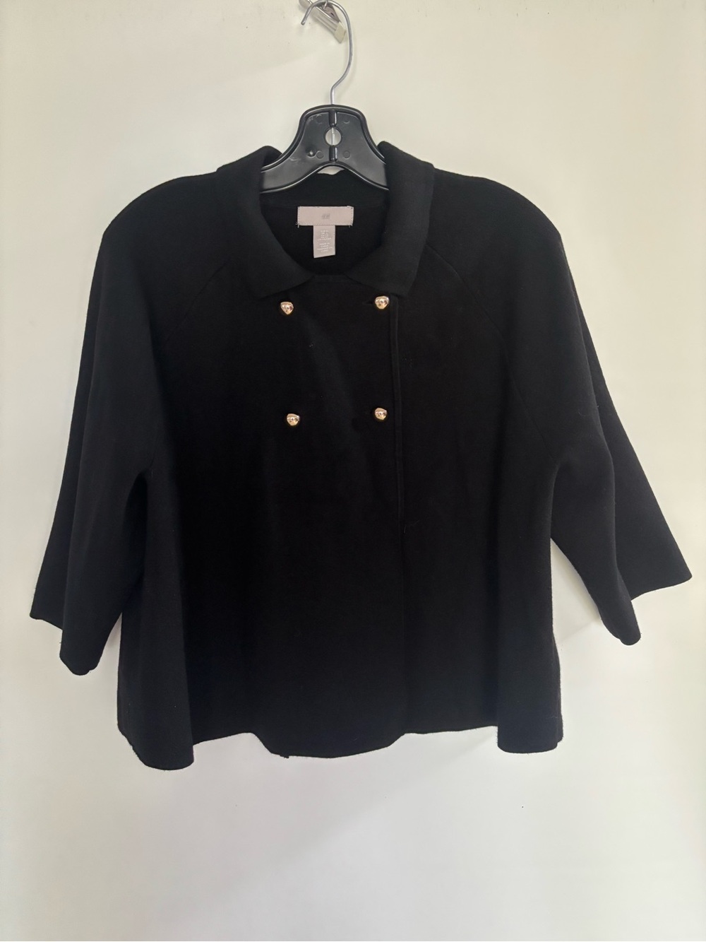 H&M Black A-line Button-Front Women's Sweatshirt